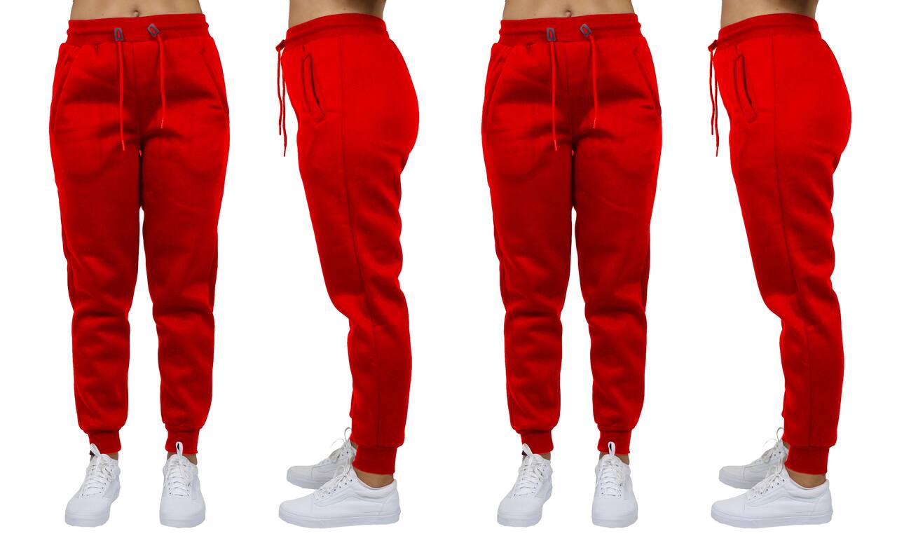 Galaxy by Harvic Women's Relaxed Fit Fleece-Lined Jogger Sweatpants 2 Pack